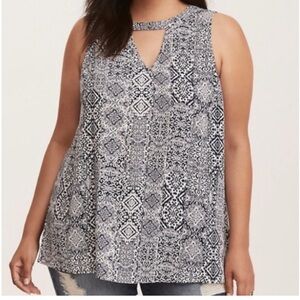 Torrid Blue and White Patterned Tank Top